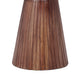 Kora Side End Table | 15" Round Drum Shape Ribbed Cone Pedestal | Brown