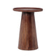 Kora Side End Table | 16" Round Top | Ribbed Cone Pedestal | Brown