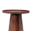 Kora Side End Table | 16" Round Top | Ribbed Cone Pedestal | Brown