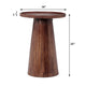 Kora Side End Table | 16" Round Top | Ribbed Cone Pedestal | Brown