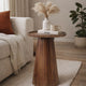 Kora Side End Table | 16" Round Top | Ribbed Cone Pedestal | Brown
