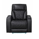 Jasi Power Reclining Chair | LED | Storage | USB Ports | Black Leather Aire