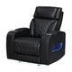 Jasi Power Reclining Chair | LED | Storage | USB Ports | Black Leather Aire