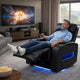 Jasi Power Reclining Chair | LED | Storage | USB Ports | Black Leather Aire