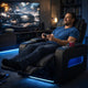 Jasi Power Reclining Chair | LED | Storage | USB Ports | Black Leather Aire