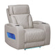 Jasi Power Reclining Chair | LED | Storage | USB Ports | Gray Leather Aire