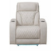 Jasi Power Reclining Chair | LED | Storage | USB Ports | Gray Leather Aire