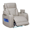 Jasi Power Reclining Chair | LED | Storage | USB Ports | Gray Leather Aire