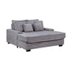 Mony Oversized Sofa Chaise Lounge Chair | USB, Cupholders | Gray Corduroy