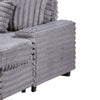 Mony Oversized Sofa Chaise Lounge Chair | USB, Cupholders | Gray Corduroy