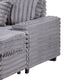 Mony Oversized Sofa Chaise Lounge Chair | USB, Cupholders | Gray Corduroy