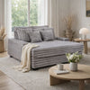 Mony Oversized Sofa Chaise Lounge Chair | USB, Cupholders | Gray Corduroy