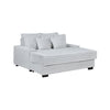 Mony Oversized Sofa Chaise Lounge Chair | USB, Cupholders | Gray Corduroy