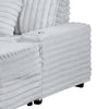 Mony Oversized Sofa Chaise Lounge Chair | USB, Cupholders | Gray Corduroy