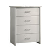 Kele Tall Dresser Chest | 4 Drawers Silver Handles | White Faux Laminate