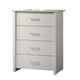 Kele Tall Dresser Chest | 4 Drawers Silver Handles | White Faux Laminate