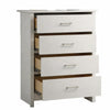 Kele Tall Dresser Chest | 4 Drawers Silver Handles | White Faux Laminate