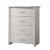 Kele Tall Dresser Chest | 4 Drawers Silver Handles | White Faux Laminate