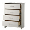 Kele Tall Dresser Chest | 4 Drawers Silver Handles | White Faux Laminate