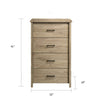 Kele Tall 4 Drawer Dresser Chest | Black Handles | Light Oak Brown Wood