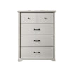 Lara 4 Drawer Tall Dresser Chest | Black Handles | White Faux Laminate