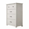 Lara 4 Drawer Tall Dresser Chest | Black Handles | White Faux Laminate