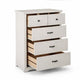 Lara 4 Drawer Tall Dresser Chest | Black Handles | White Faux Laminate