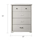 Lara 4 Drawer Tall Dresser Chest | Black Handles | White Faux Laminate