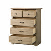 Lara Tall Dresser Chest | 4 Drawers | Black Handles | Light Oak Brown Wood
