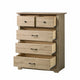Lara Tall Dresser Chest | 4 Drawers | Black Handles | Light Oak Brown Wood