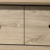 Lara Tall Dresser Chest | 4 Drawers | Black Handles | Light Oak Brown Wood