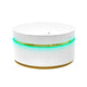 Tavi Coffee Table | 39" Round Glass Top & LED Lit Gold Brim | White