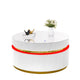 Tavi Coffee Table | 39" Round Glass Top & LED Lit Gold Brim | White