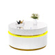 Tavi Coffee Table | 39" Round Glass Top & LED Lit Gold Brim | White