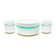 Tavi 3pc Coffee Table Set with 2 End Tables | Round Glass Top & LED | White