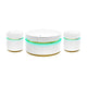 Tavi 3pc Coffee Table Set with 2 End Tables | Round Glass Top & LED | White