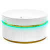 Tavi 3pc Coffee Table Set with 2 End Tables | Round Glass Top & LED | White
