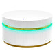 Tavi 3pc Coffee Table Set with 2 End Tables | Round Glass Top & LED | White