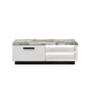 Sda Coffee Table | 47" Faux Marble Top | Drawer & 2 Shelves | White