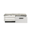 Sda Coffee Table | 47" Faux Marble Top | Drawer & 2 Shelves | White