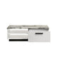 Sda Coffee Table | 47" Faux Marble Top | Drawer & 2 Shelves | White