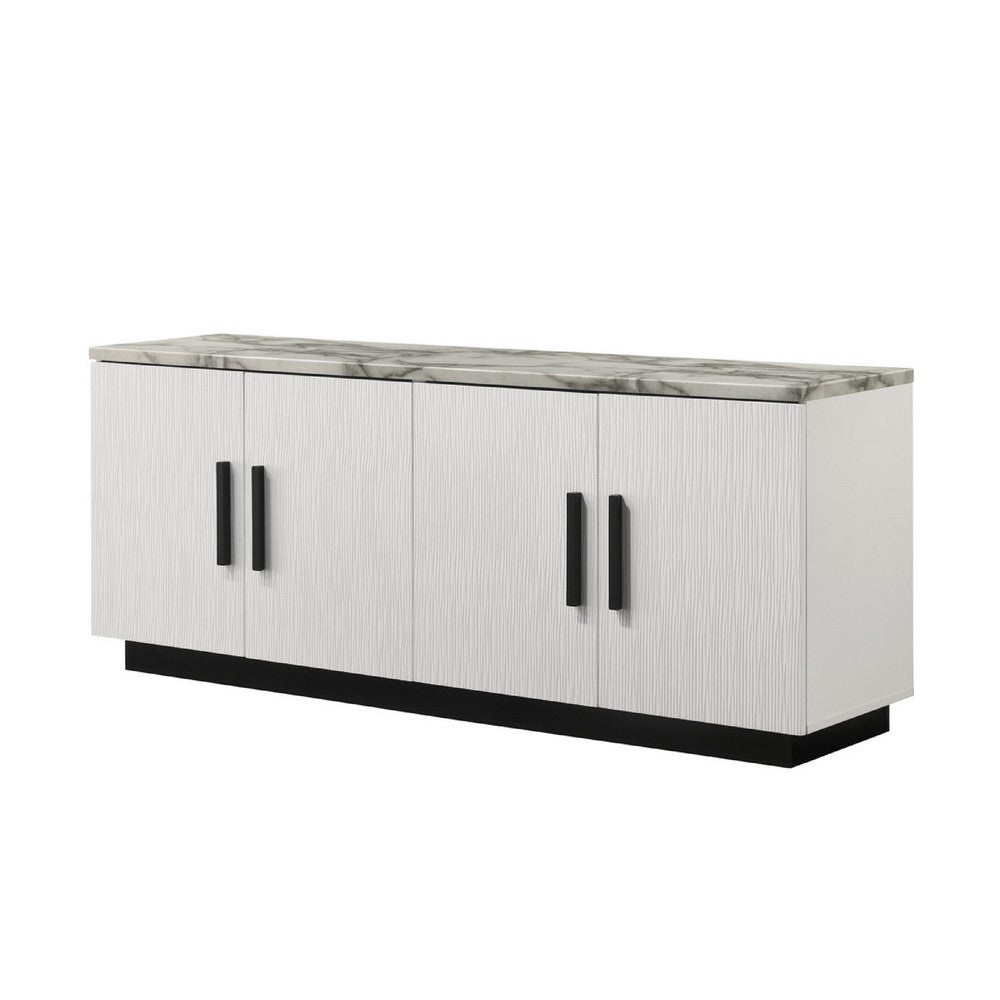 Sda Sideboard Buffet Console | 4 Doors with Adjustable Shelf | White 63"