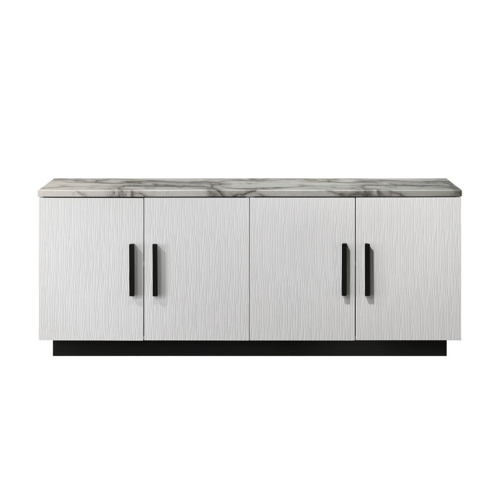 Sda Sideboard Buffet Console | 4 Doors with Adjustable Shelf | White 63"