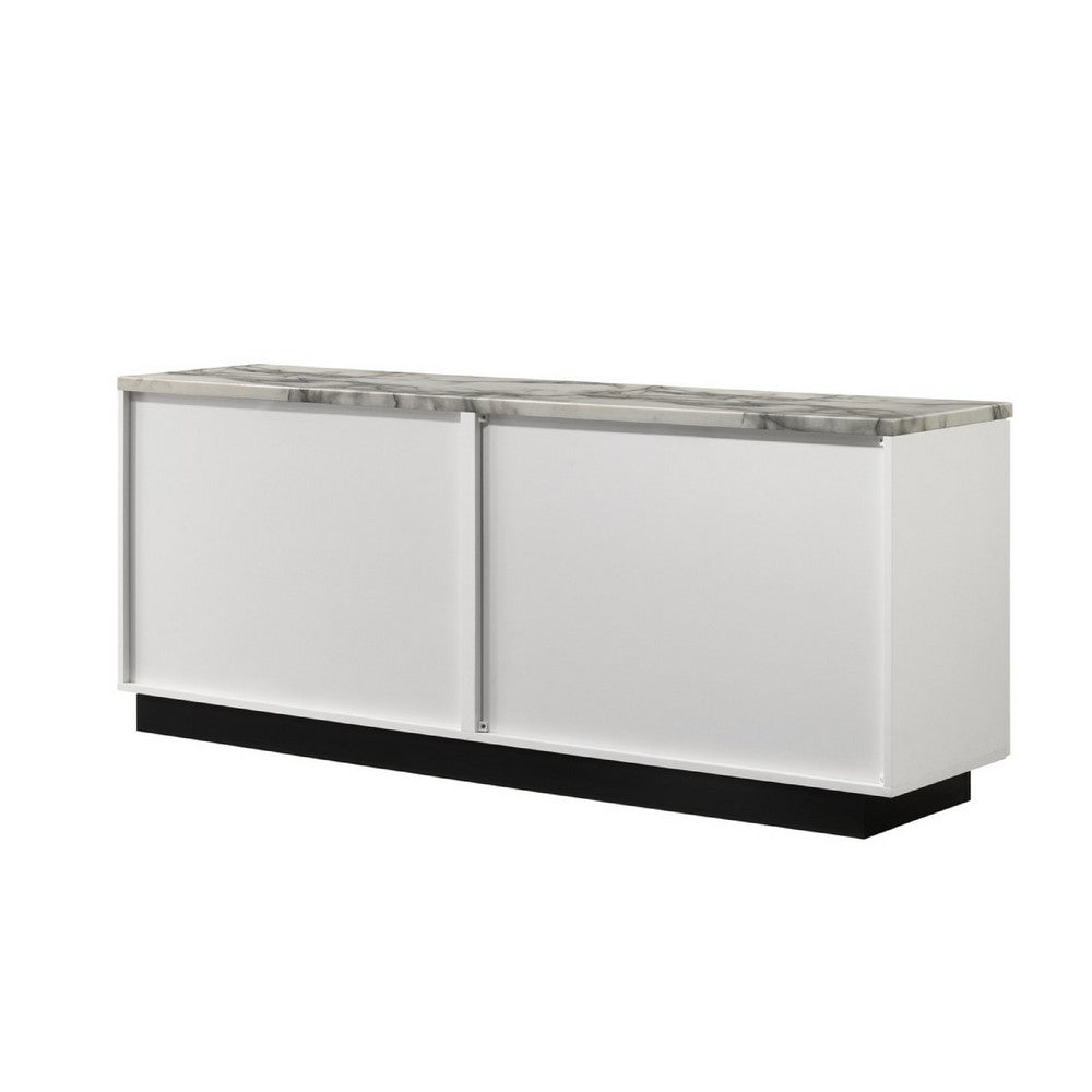 Sda Sideboard Buffet Console | 4 Doors with Adjustable Shelf | White 63"