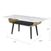 Nue Coffee Table | 47" 3D Printed Glass Marble | Curved Shelf | White