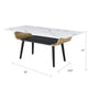 Nue Coffee Table | 47" 3D Printed Glass Marble | Curved Shelf | White