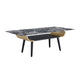 Nue Coffee Table | 47" 3D Printed Glass Marble | Curved Shelf | Black