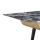 Nue Coffee Table | 47" 3D Printed Glass Marble | Curved Shelf | Black