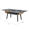 Nue Coffee Table | 47" 3D Printed Glass Marble | Curved Shelf | Black
