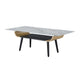 Nue Coffee Table | 47" 3D Printed Glass Marble | Curved Shelf | Gray